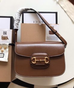 Gucci Horsebit 1955 Mini Replica Bags Brown Leather Size 25cm (2)