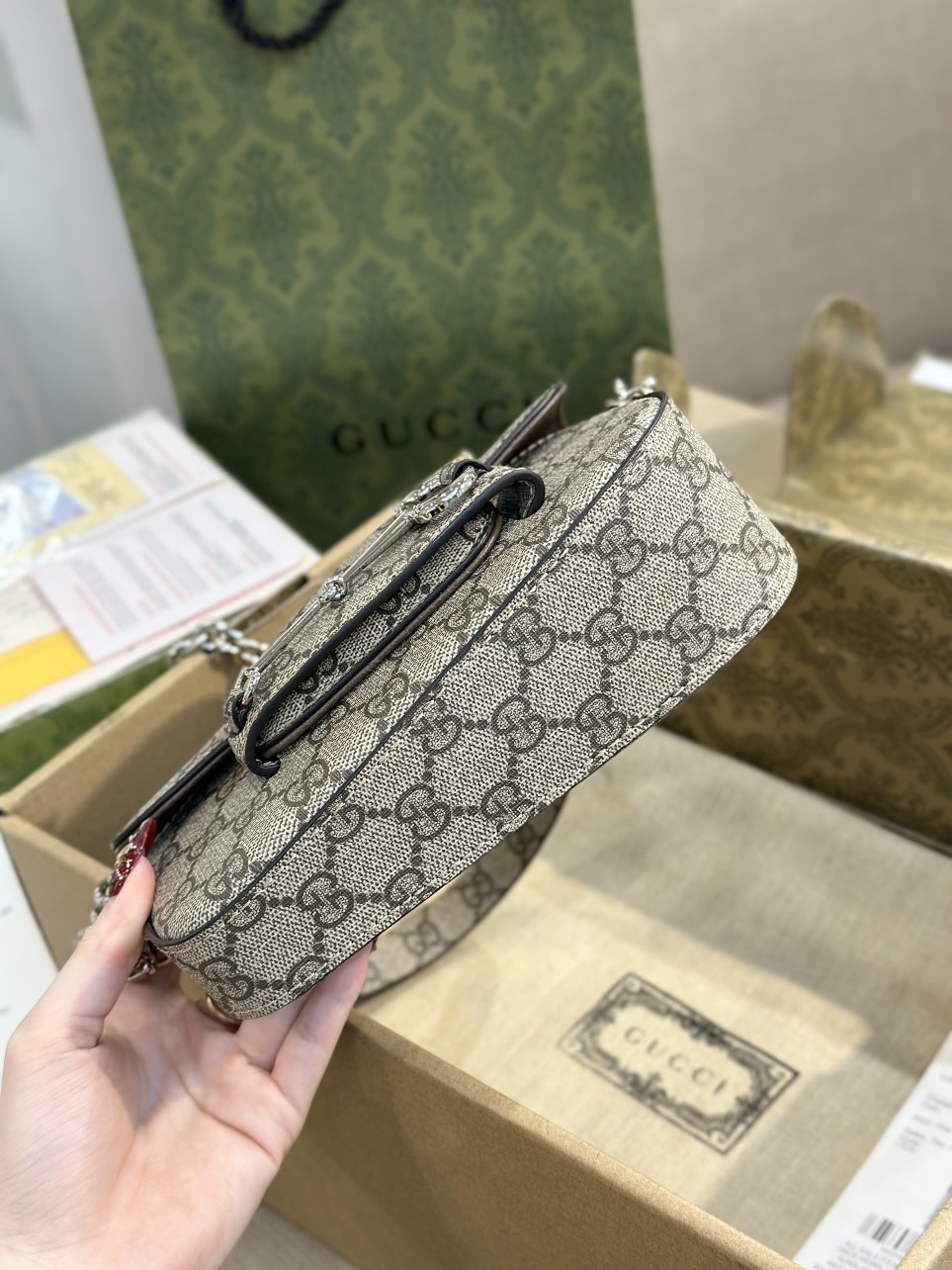 Gucci Horsebit 1955 Mini Shoulder Bags Best Replica 20cm (2) Gucci Horsebit 1955 Mini Shoulder Bags Best Replica 20cm (2)