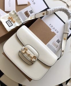 Gucci Horsebit 1955 Mini White Leather Replica Bags 25cm (2)