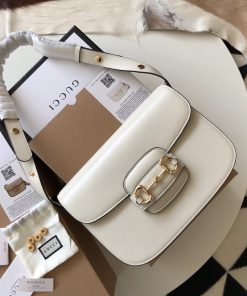 Gucci Horsebit 1955 Mini White Leather Replica Bags 25cm (2)