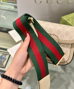 Gucci Horsebit 1955 Shoulder Monogram Replica Bags Size 25x18x8cm (2)