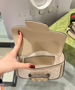 Gucci Horsebit 1955 Shoulder Monogram Replica Bags Size 25x18x8cm (2)