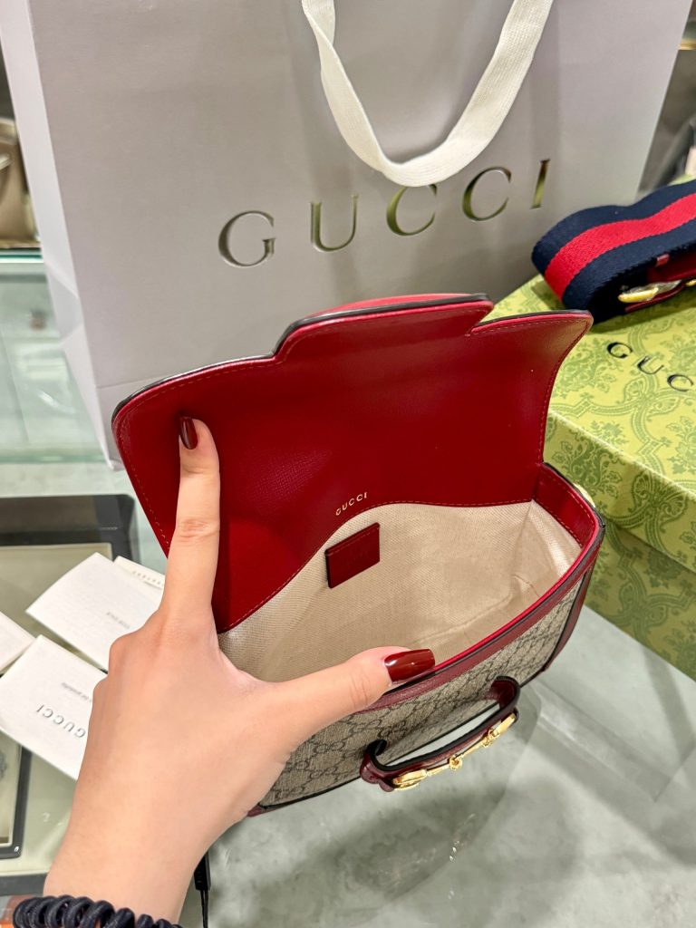 Gucci Horsebit 1955 Shoulder Red Replica Bags Size 25x18x8cm (2)