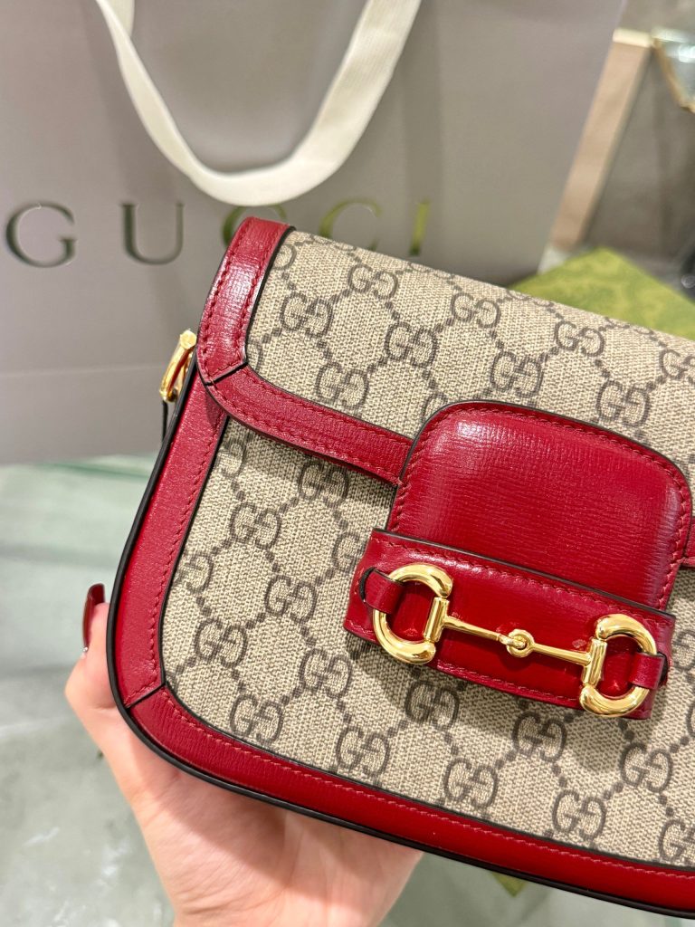Gucci Horsebit 1955 Shoulder Red Replica Bags Size 25x18x8cm (2)