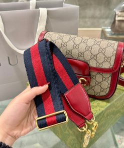 Gucci Horsebit 1955 Shoulder Red Replica Bags Size 25x18x8cm (2)