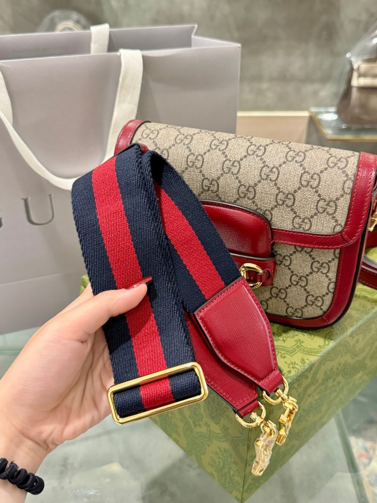 Gucci Horsebit 1955 Shoulder Red Replica Bags Size 25x18x8cm (2)