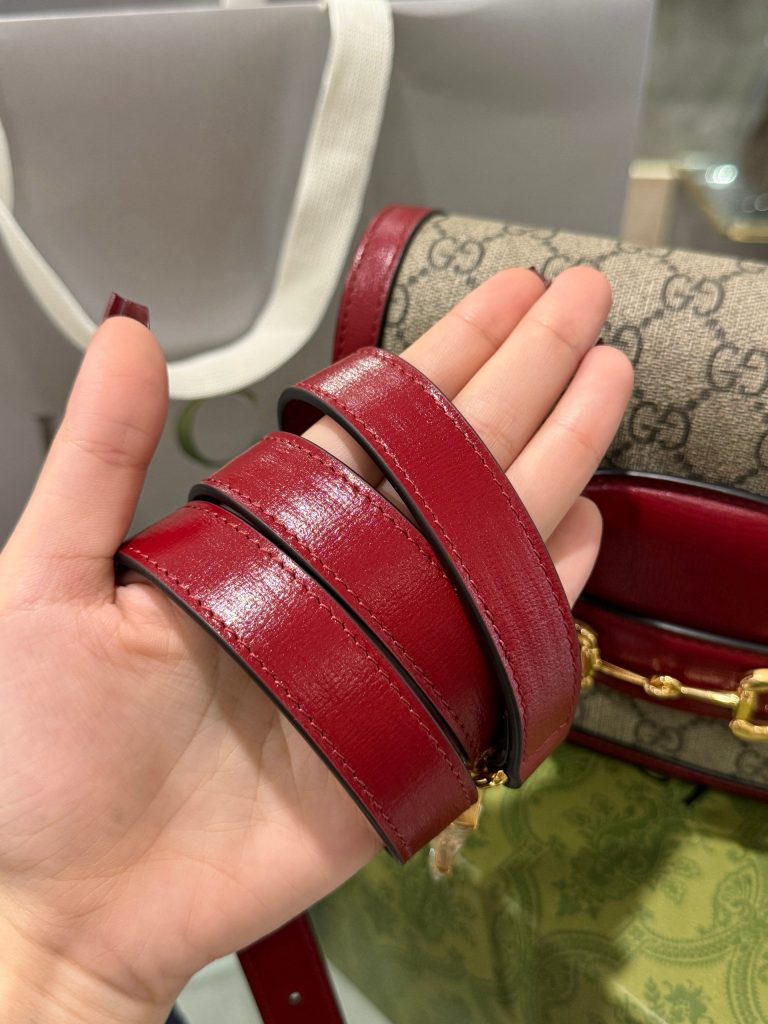 Gucci Horsebit 1955 Shoulder Red Replica Bags Size 25x18x8cm (2)
