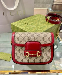 Gucci Horsebit 1955 Shoulder Red Replica Bags Size 25x18x8cm (2)