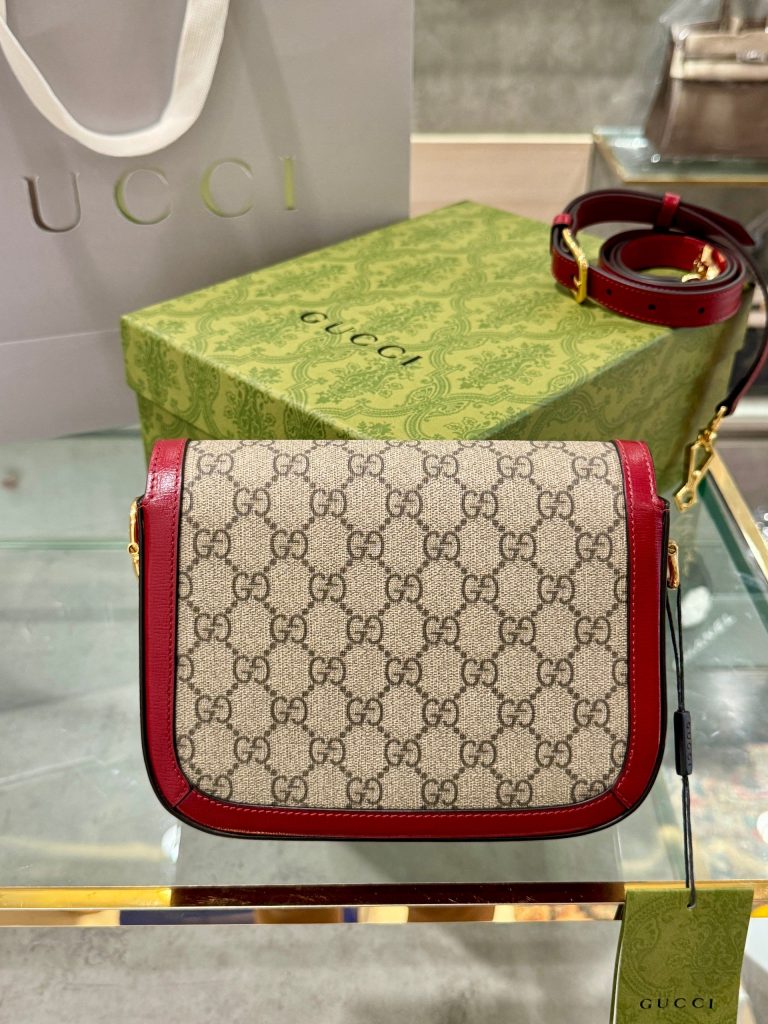 Gucci Horsebit 1955 Shoulder Red Replica Bags Size 25x18x8cm (2)