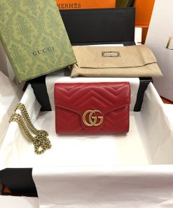 Gucci Marmont Small Shoulder Replica Bags Red Size 20cm (2)