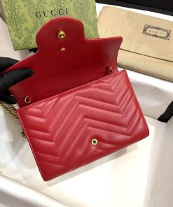 Gucci Marmont Small Shoulder Replica Bags Red Size 20cm (2)