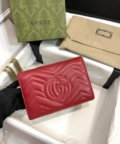 Gucci Marmont Small Shoulder Replica Bags Red Size 20cm (2)