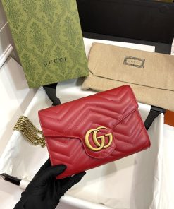 Gucci Marmont Small Shoulder Replica Bags Red Size 20cm (2)