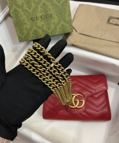 Gucci Marmont Small Shoulder Replica Bags Red Size 20cm (2)