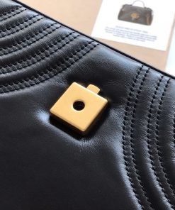 Gucci Marmont Top Handle Black Replica Bags 27cm (2)