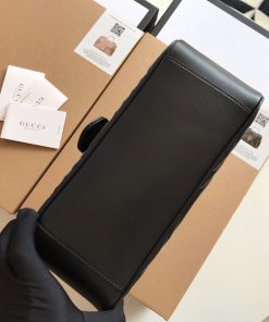 Gucci Marmont Top Handle Black Replica Bags 27cm (2)