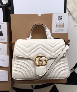 Gucci Marmont Top Handle White Replica Bags 27cm (2)
