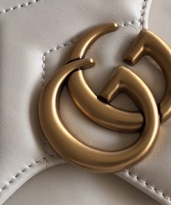 Gucci Marmont Top Handle White Replica Bags 27cm (2)