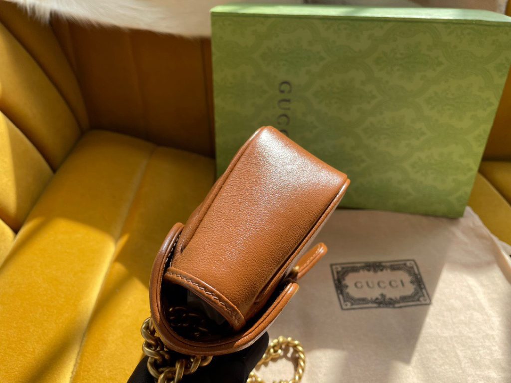 Gucci Marmont Womens Brown Replica Bags Lock Gold Size 22cm (2)