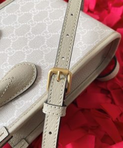 Gucci Mini Replica Bags Tote Interlocking G Beige White 18x12x5cm (1)