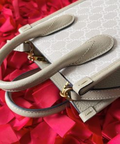 Gucci Mini Replica Bags Tote Interlocking G Beige White 18x12x5cm (1)