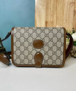 Gucci Mini Shoulder Interlocking G Brown Replica Handbags Size 17x20x7 (2)