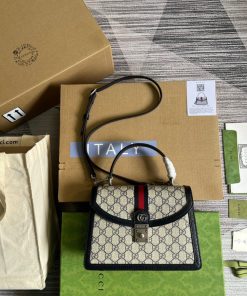 Gucci Ophidia GG Supreme Canvas Mini Shoulder Black Replica Bags 25cm (2)