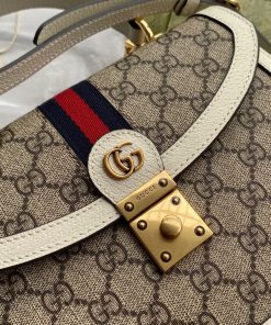 Gucci Ophidia GG Supreme Canvas Mini Shoulder White Bag Best Replica 25cm (2)