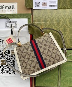 Gucci Ophidia GG Supreme Canvas Mini Shoulder White Bag Best Replica 25cm (2)