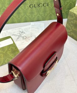 Gucci Replica Bags Horsebit 1955 Leather Red Size 25cm (2)