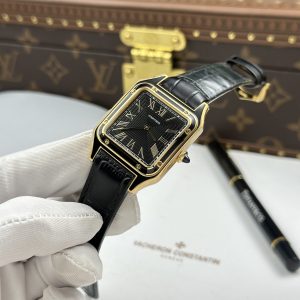 Cartier Santos Dumont Yellow Gold Black Dial Super Clone Watches AF Factory 43.5mm x 31 (1)