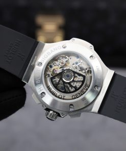 Hublot Big Bang Chronograph Black Dial Replica Watch Custom Moissanite Diamonds 44mm (2)