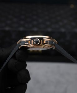 Hublot Big Bang Chronograph King Gold Black Dial Replica Watch Custom Moissanite Diamonds 44mm (2)