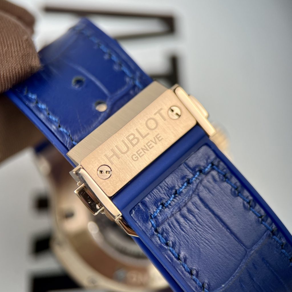 Hublot Big Bang Chronograph King Gold Blue Replica Watches 44mm (1)