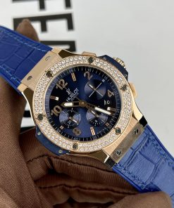 Hublot Big Bang Chronograph King Gold Blue Replica Watches 44mm (1)