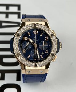 Hublot Big Bang Chronograph King Gold Blue Replica Watches 44mm (1)