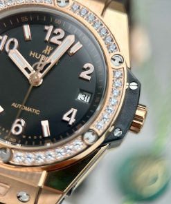 Hublot Big Bang One Click King Gold Customs Bezel Moissanite Diamonds 39mm (2)