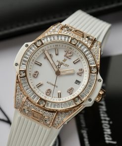 Hublot Big Bang One Click King Gold Customs Moissanite Baguette Diamonds 39mm (11)