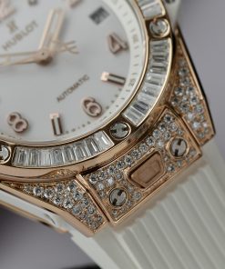 Hublot Big Bang One Click King Gold Customs Moissanite Baguette Diamonds 39mm (11)