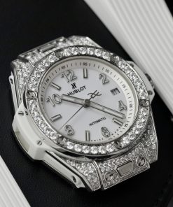 Hublot Big Bang One Click Titanium Customs Full Moissanite Diamonds 39mm (9)