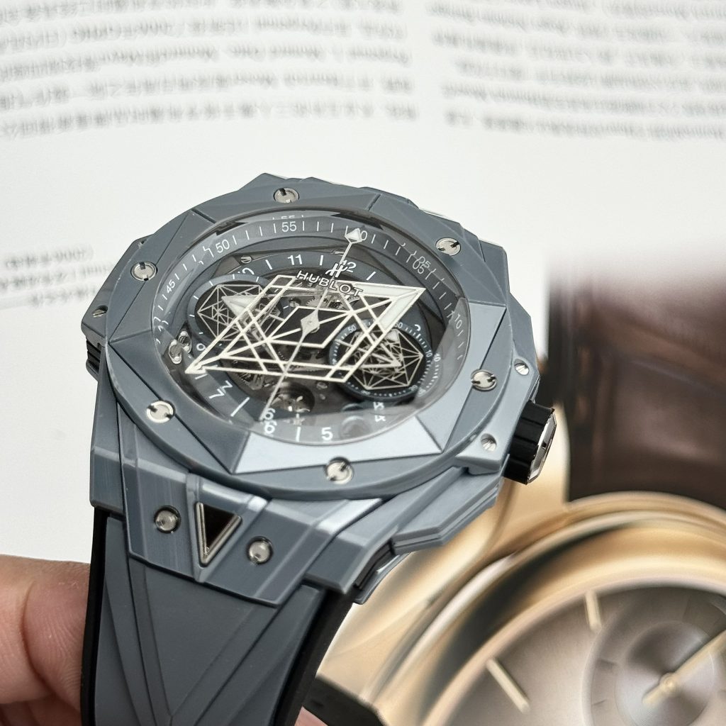 Hublot Big Bang Sang Bleu II Ceramic Gray Replica Watch BBF 45mm (9)