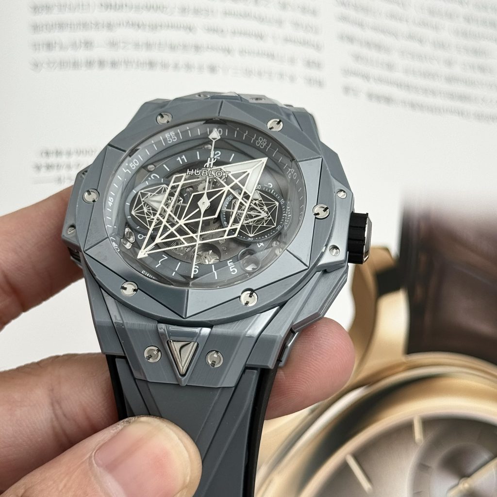 Hublot Big Bang Sang Bleu II Ceramic Gray Replica Watch BBF 45mm (9)
