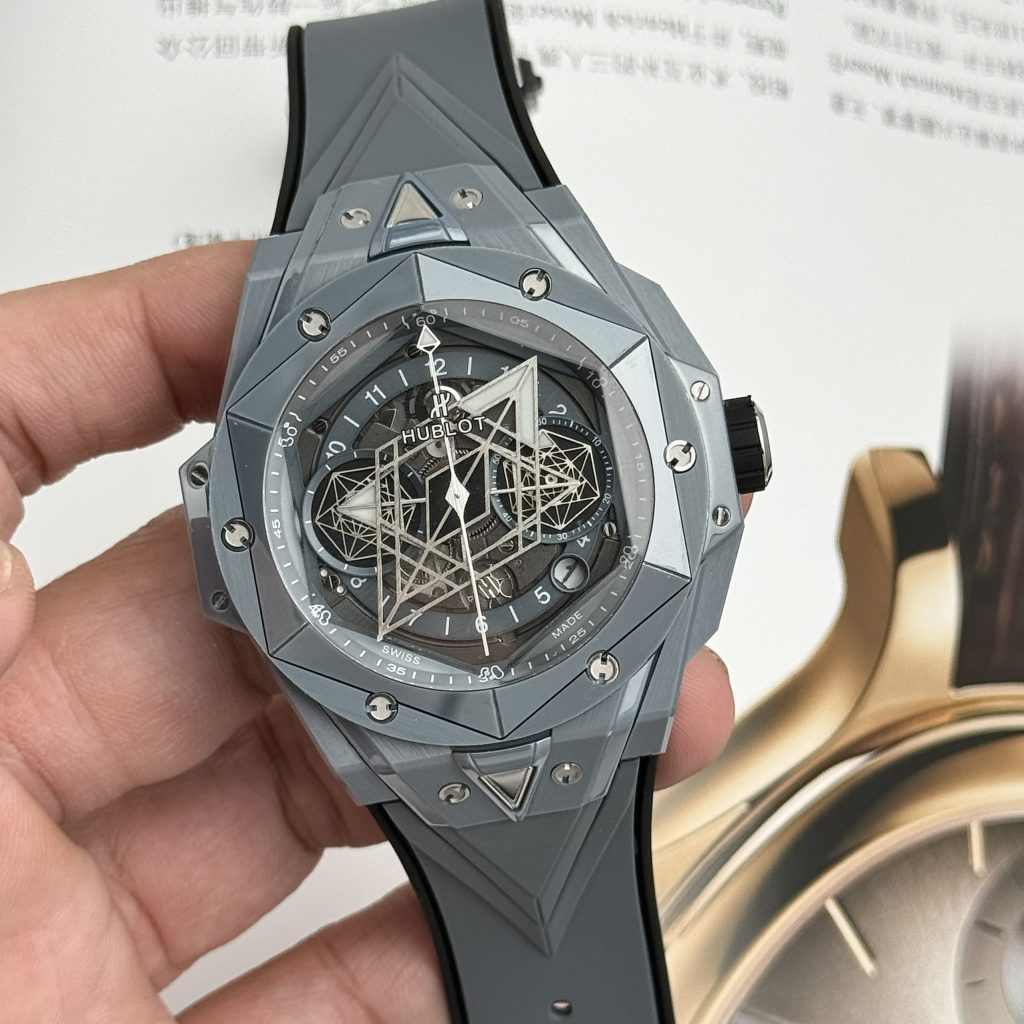Hublot Big Bang Sang Bleu II Ceramic Gray Replica Watch BBF 45mm (9)