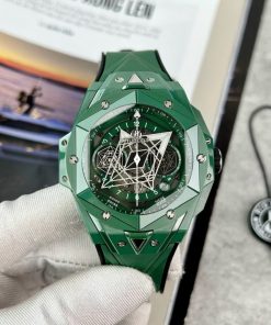 Hublot Big Bang Sang Bleu II Green Ceramic Replica Watches BBF (10)