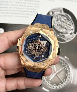 Hublot Big Bang Sang Bleu II King Gold Blue Best Replica BBF 45mm (1)