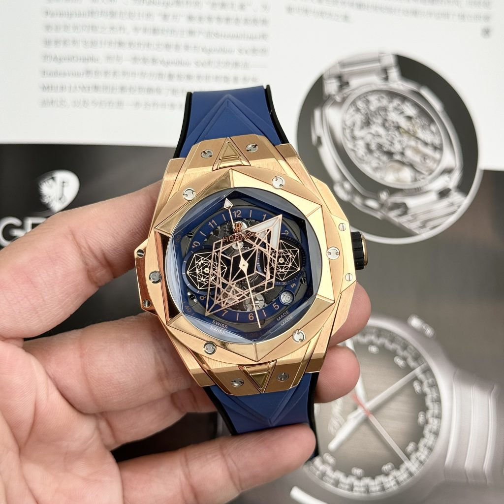 Hublot Big Bang Sang Bleu II King Gold Blue Best Replica BBF 45mm (1)