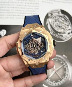 Hublot Big Bang Sang Bleu II King Gold Blue Best Replica BBF 45mm (1)