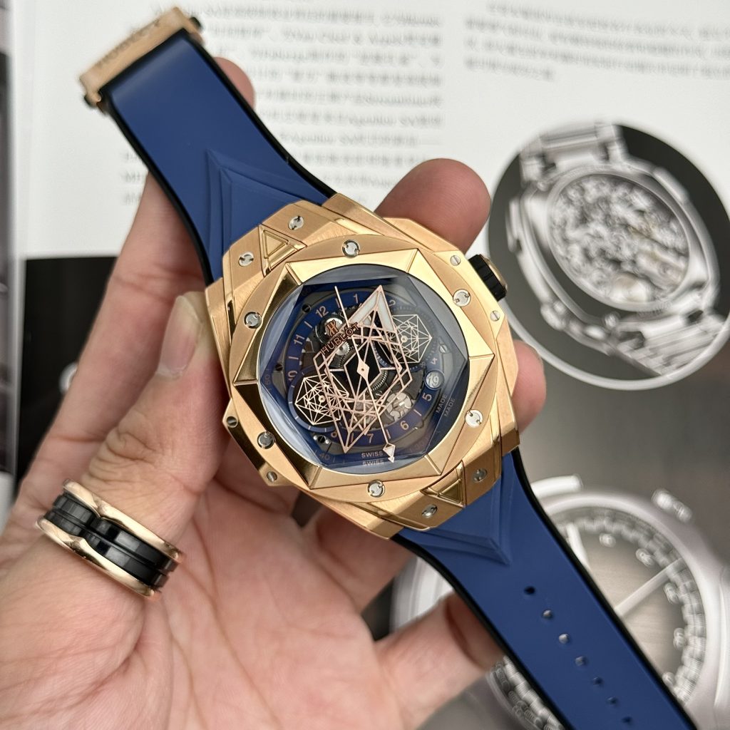 Hublot Big Bang Sang Bleu II King Gold Blue Best Replica BBF 45mm (1)