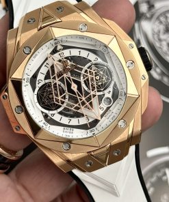Hublot Big Bang Sang Bleu II King Gold White Replica BB Factory 45mm (2)
