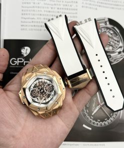 Hublot Big Bang Sang Bleu II King Gold White Replica BB Factory 45mm (2)